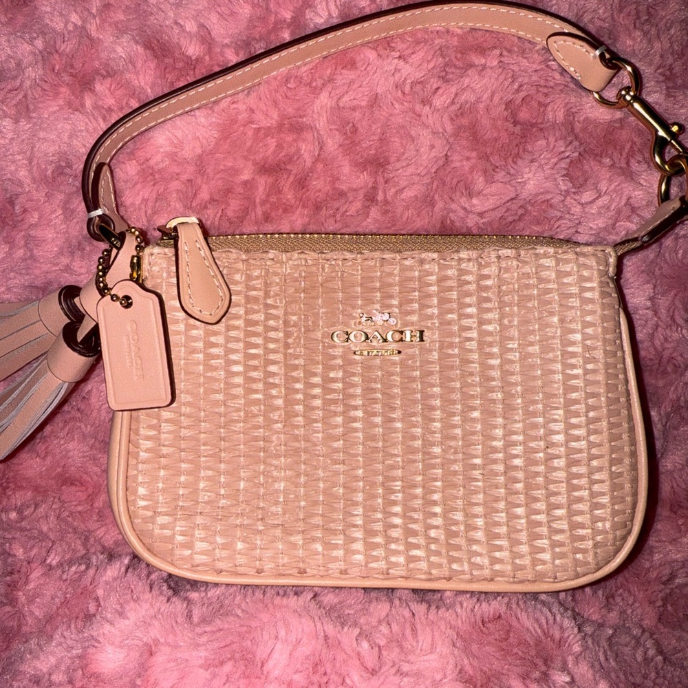 Coach Pink Woven Crossbody Bag